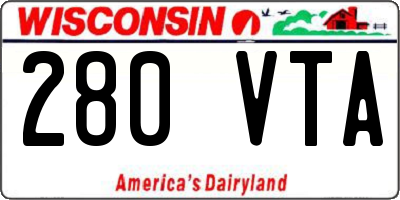 WI license plate 280VTA
