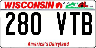 WI license plate 280VTB