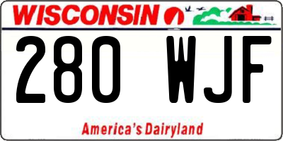 WI license plate 280WJF