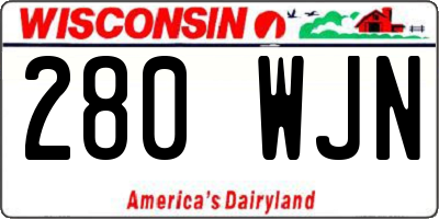 WI license plate 280WJN