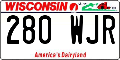 WI license plate 280WJR