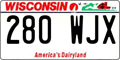 WI license plate 280WJX