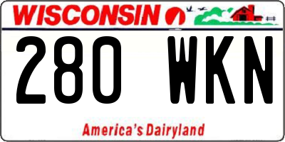 WI license plate 280WKN