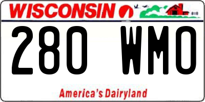WI license plate 280WMO