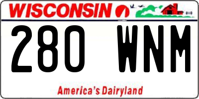 WI license plate 280WNM
