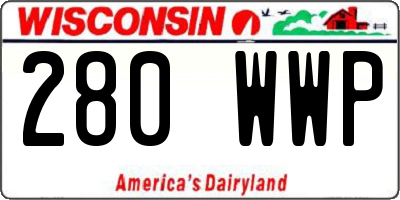 WI license plate 280WWP