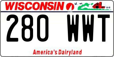 WI license plate 280WWT