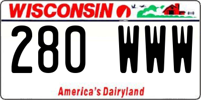 WI license plate 280WWW