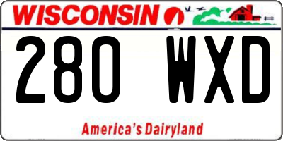 WI license plate 280WXD
