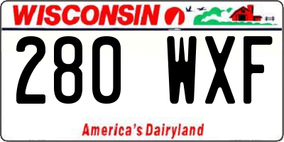 WI license plate 280WXF