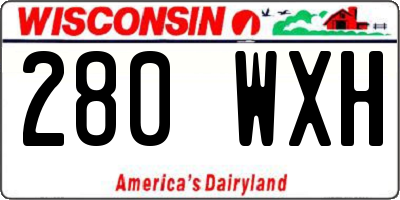 WI license plate 280WXH