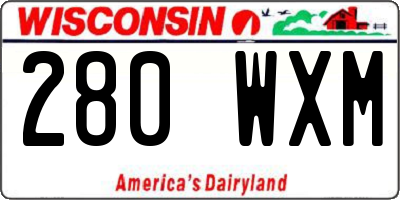 WI license plate 280WXM
