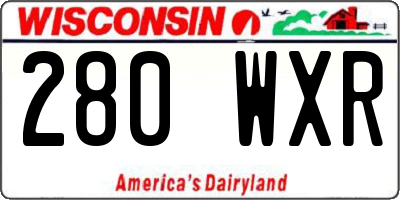 WI license plate 280WXR
