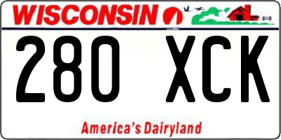 WI license plate 280XCK