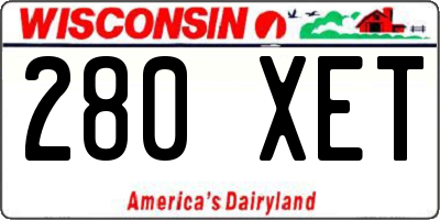 WI license plate 280XET