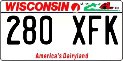 WI license plate 280XFK