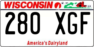 WI license plate 280XGF