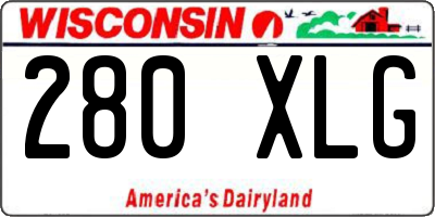 WI license plate 280XLG
