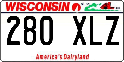 WI license plate 280XLZ