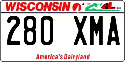 WI license plate 280XMA
