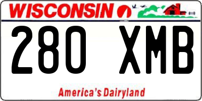 WI license plate 280XMB