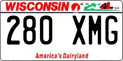 WI license plate 280XMG