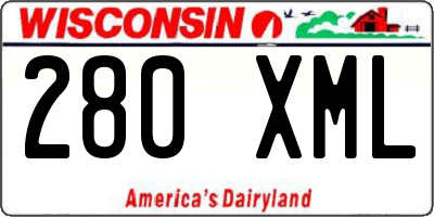 WI license plate 280XML