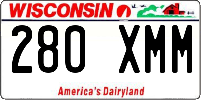 WI license plate 280XMM