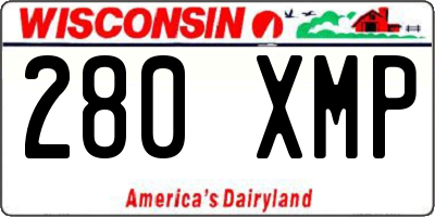 WI license plate 280XMP