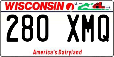 WI license plate 280XMQ