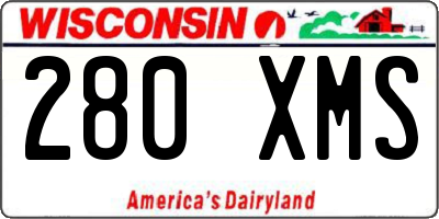 WI license plate 280XMS
