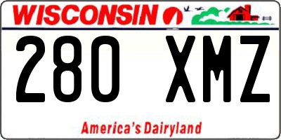WI license plate 280XMZ