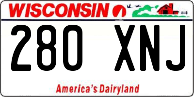 WI license plate 280XNJ