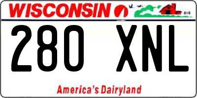 WI license plate 280XNL