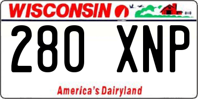 WI license plate 280XNP