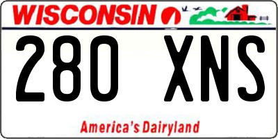 WI license plate 280XNS