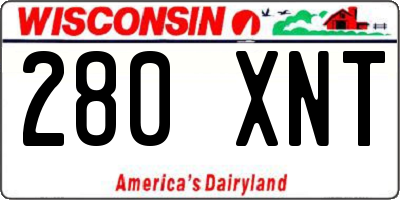 WI license plate 280XNT