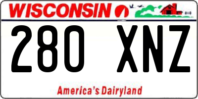 WI license plate 280XNZ