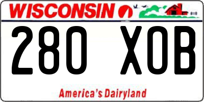 WI license plate 280XOB