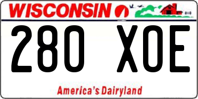 WI license plate 280XOE