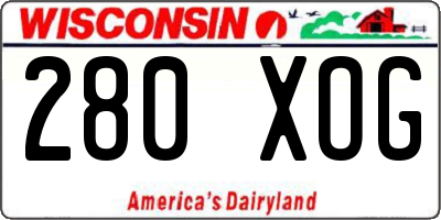 WI license plate 280XOG