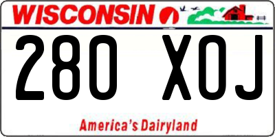 WI license plate 280XOJ