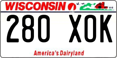 WI license plate 280XOK