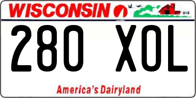 WI license plate 280XOL