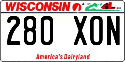 WI license plate 280XON