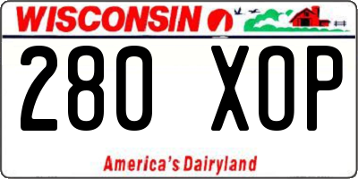 WI license plate 280XOP