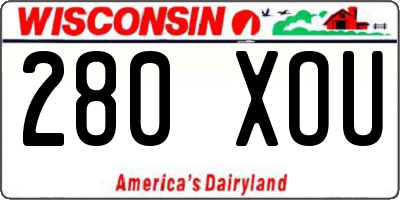 WI license plate 280XOU