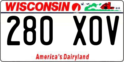 WI license plate 280XOV