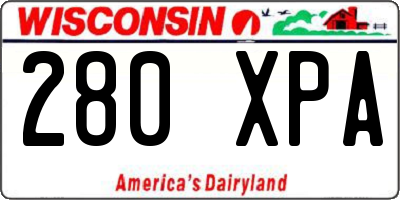 WI license plate 280XPA