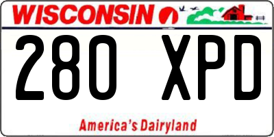 WI license plate 280XPD